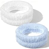 HJZHII 2Pcs Spa Headband, Make Up Headband Hair Head Band for Face Washing Hair Bands Men Absorbent Elastic Skin Care Head Band Wrap for Women Yoga Sports Shower Exercise (Blue, White)