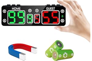 GAN XIN Digital Scoreboard, Mini Electronic Scoreboard LED Portable Scoreboard with Touchscreen Button&Top Button, Cornhole Score Keeper for Indoor Outdoor Ping Pong