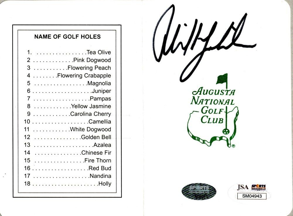 Phil Mickelson Signed Masters Scorecard SM JSA Certified