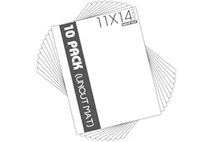 MBC MAT BOARD CENTER Mat Board Center, Pack of 10 11x14 White Uncut Mat Boards, Acid Free, 4-Ply Thickness, White Core, Great for Pictures, Photos, Framing Backing
