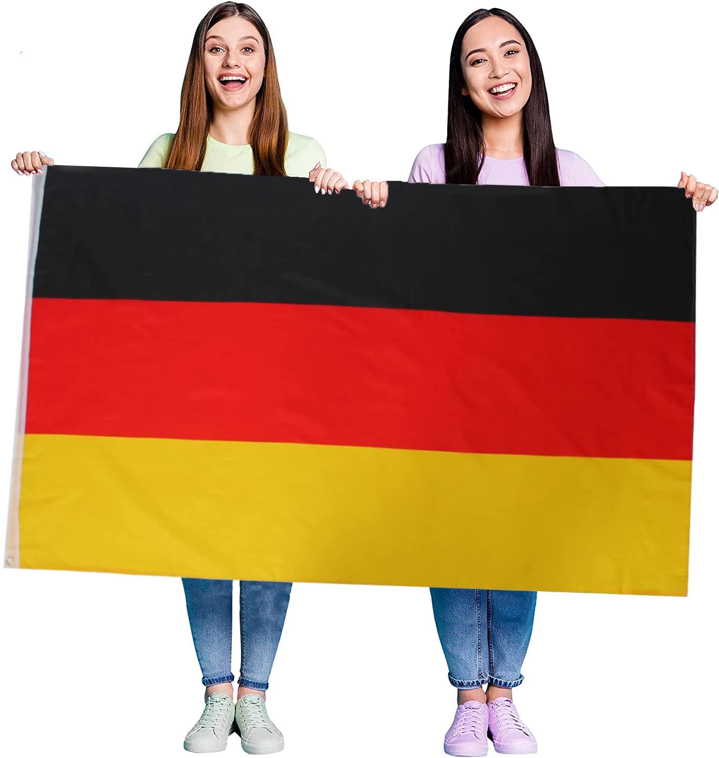 Germany Flag Fancy Dress Decoration x1 - German Large Flag with Grommets Approx 5 Ft x 3 Ft - Football, Rugby - Sporting Events, Street Parties, Festivals and Celebrations