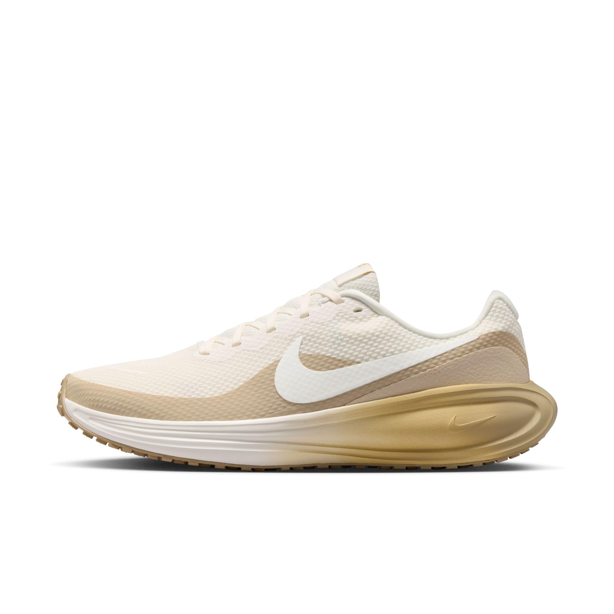 Nike Men's Revolution 8 Road Running Shoes Sneaker, Pale Ivory/Sail-Sanddrift-Linen, 6.5 X-Wide Image