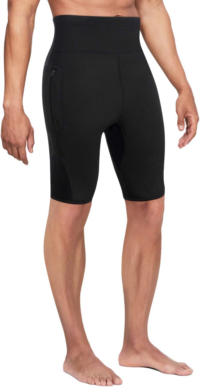 Wonderience Sauna Suit for Men Sauna Shorts Sweat Slimming Neoprene Waist Trainer Weight Loss Hot Shaper Workout Pants Shorts Thigh