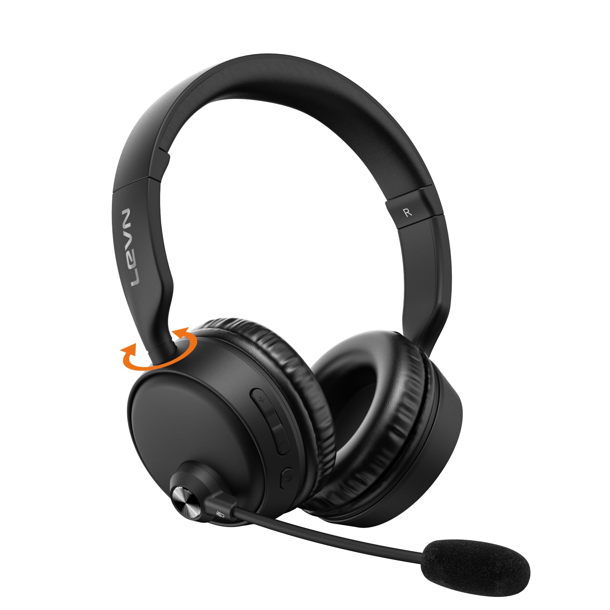 Photo 1 of LEVN Bluetooth Headset with Microphone, 60 Hrs Working Time Dual Connection Bluetooth Headphones with Mic, Wireless Headset with Mic for Work/Video Meetings/Phone/Call Center/PC/Music/Zoom/Teams