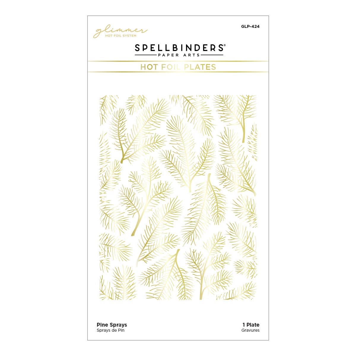 Spellbinders Pine Sprays Hot Foil Plate from The Glimmer for The Holidays Collection