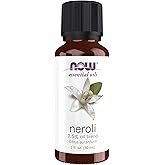 NOW Essential Oils, Neroli Oil, Deeply Floral Aromatherapy Scent, Steam Distilled, 100% Pure, Vegan, Child Resistant Cap, 1-Ounce