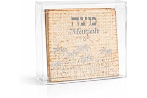 Rite Lite Passover Acrylic Flip Top Matzah Box Decor for Pesach/Pesach Seder (1 Pack)