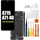 Replacement for Samsung Galaxy A71 LCD Screen with Frame INCELL for Samsung A715 A715F Touch Screen Digitizer Assembly SM-A715F/DS A715W Internal LCD Display with Repair kit（No Fingerprint Function）