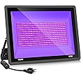 YANYCN 400W LED Black Light, Big Blacklight Flood Light Outdoor with Plug and Switch, IP66 Waterproof Neon Glow for Party, Halloween, Fluorescent Poster, Body Paint, Aquarium (400W-HG-XPG)