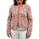 TIAFORD Women's Vintage Boho Pattern Knit Cardigan 2025 Fall Winter Oversized Button Down Cozy Chunky Sweaters for Women