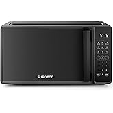 Chefman Countertop Microwave Oven 0.7 Cu. Ft., 700 Watts with 10 Power Levels, 6 Cooking Presets with One-Touch Express Cook, Eco Mode, Child Safety Lock, & Mute Button - Black