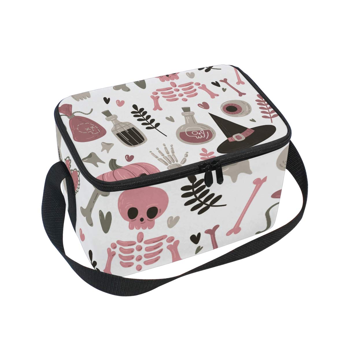 Lovely Halloween Elementos Calavera Rosa Aislante Bolsa de ...