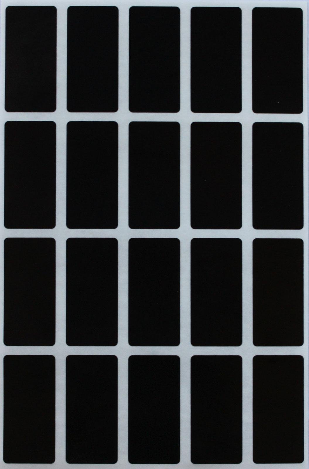 Royal Green Black Rectangular Colored Labels 4cm x 1.9cm - Rectangle Color Code Stickers (40mm X 19mm)- 100 Pack