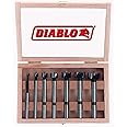 Diablo's High-Speed Steel Forstner Bit Drill Set - Ideal for All Types of Wood - 1/4" to 1" Diameter, 1/4" to 3/8" Shank, 3-1/2" Length, 7 Pieces - FB-107