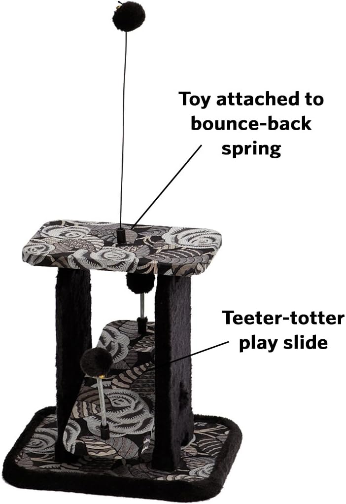 MidWest Homes for Pets Cat Tree | "Resort" Cat Tree / Cat Furniture, 4-Tier Cat Tree w/ Sisal Wrapped Cat Scratching Support Posts, Hanging Cat Bunker Bed & High Canopy Cat Perch, Blue / White Pattern, Large Cat Tree : Cat Houses And Condos : Pet Supplies