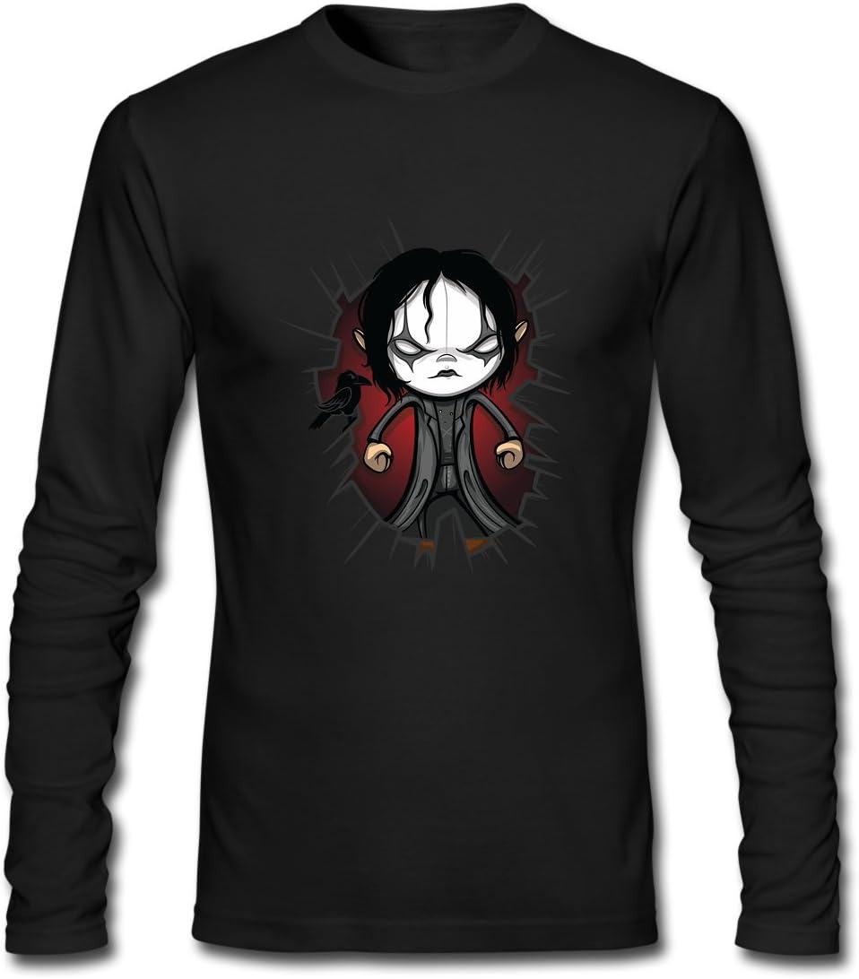 Hillet Men's The Crow Long Sleeves Cotton Graphic T-Shirt