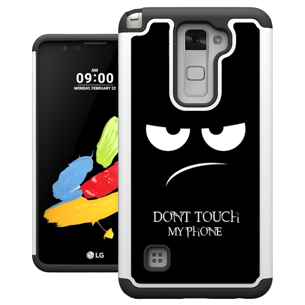 LG Stylo 2 Case, UrSpeedtekLive [Shock Absorption] Dual Layer Heavy Duty Protective Silicone Plastic Cover Case for LG Stylo 2 / LG Stylus 2 - Don\'t Touch