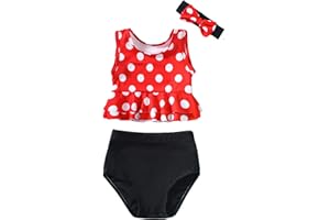 LYSMuch Newborn-3T Baby Girls Bathing Suit Toddler Bikini Swimsuit with Headband 3-Pieces Beach Wear