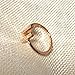 METTU Double T Adjustable Ring,Copper Plated Silver Open Ring for Girls