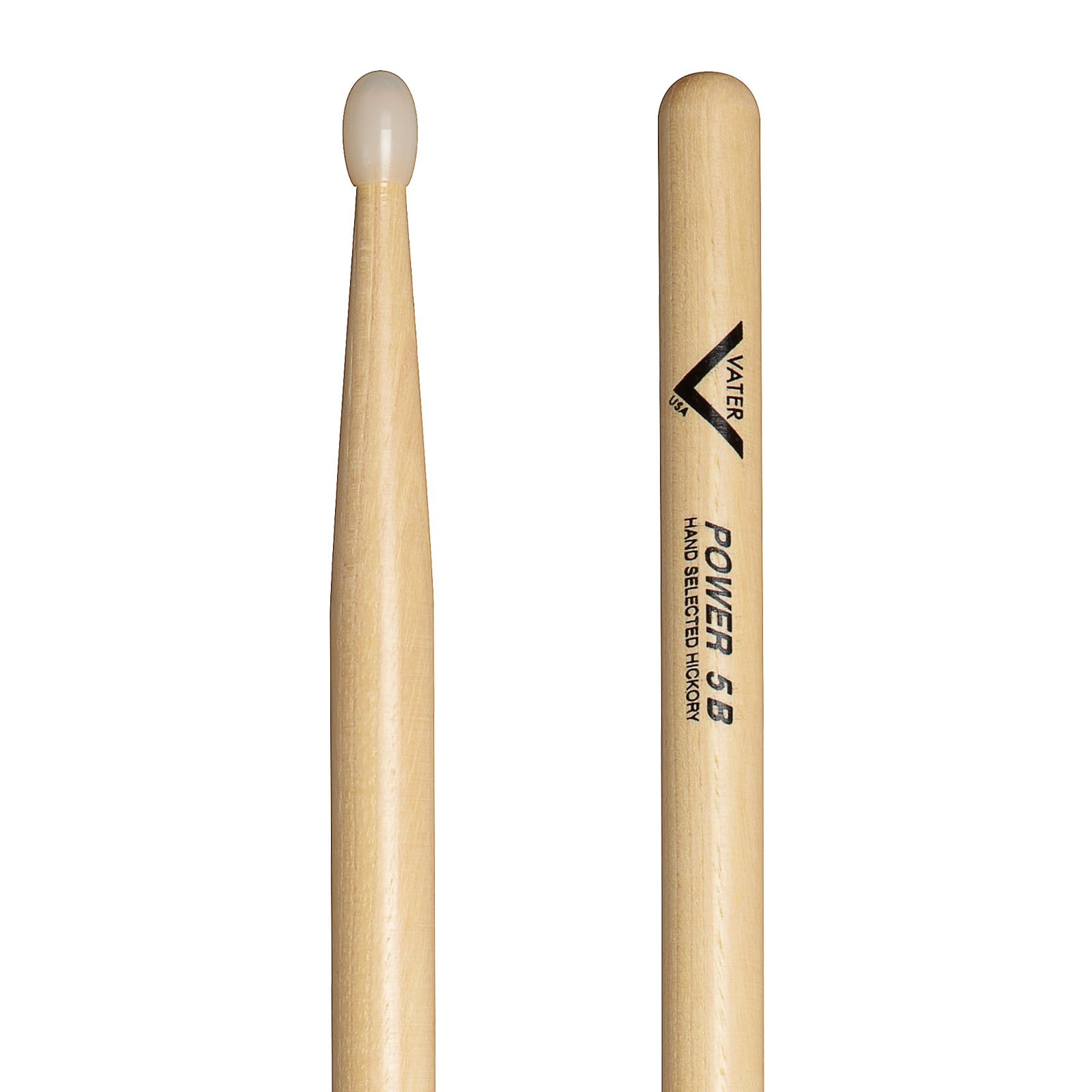 Vater Drumsticks VHP5BN - Power 5B American Hickory Series - Oval Nylon Tip