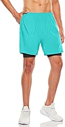 TSLA Men's 2 in 1 Active Running Shorts, Quick Dry