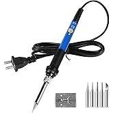 Soldering Iron Kit, 60W 110V Adjustable Temperature Soldering Welding Iron Kit with 5pcs ​Iron Tips, Y Type Stand, for Metal,