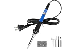 Soldering Iron Kit, 60W 110V Adjustable Temperature Soldering Welding Iron Kit with 5pcs ​Iron Tips, Y Type Stand, for Metal,