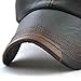 King Star Men Vintage Winter Warm Leather Adjustable Baseball Cap Dark Brown