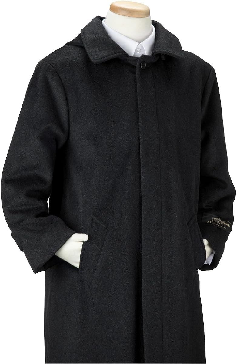 De Valoure Boys' Winter Wool Long Dress Coat Hooded Formal with Full Back Pleat Navy & Grey: Clothing