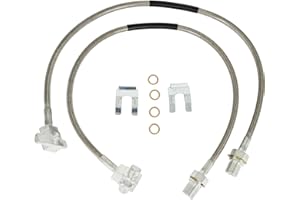 EZROAD 2X Front Extended Stainless Steel Brake Line 89340S Compatible with Chevrolet C10 C20 K10 K20 K5 Blazer Compatible with GMC C15 C25 K15 K25 Jimmy Suburban 1971-1991 Pickup Truck SUV Lift