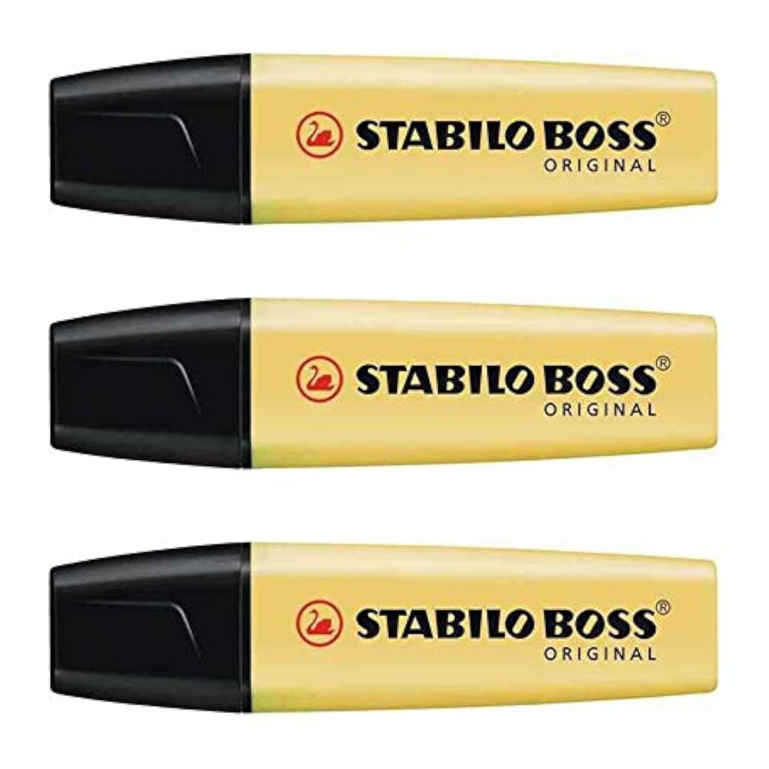 STABILO Boss Original Highlighters Pastel Tip 2-5 mm Pastel Yellow Pack of 3