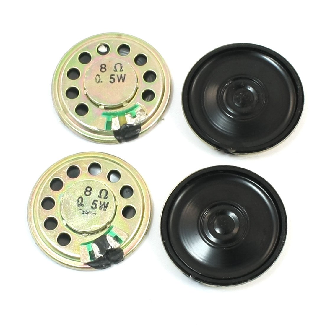 sourcing map Replacement 30mm Internal Magnet Mini DVD EVD Speaker 0.5W 8 Ohm 4Pcs