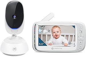 Motorola Nursery VM75 Video Baby Monitor Camera, 480x272p, 1000ft Range 2.4 GHz Wireless 5" Screen, 2-Way Audio, Temperature Sensor, Night Vision