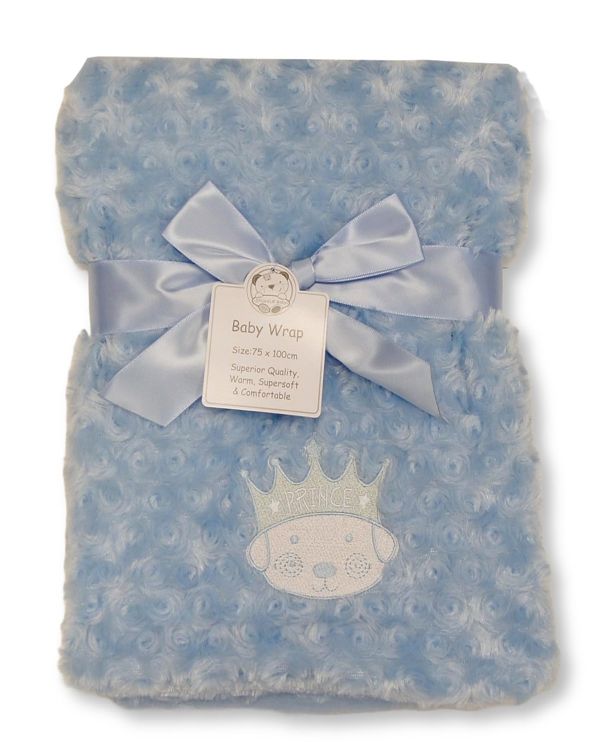 Baby Boys Wrap Blanket with 'Prince' Embroidery