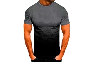 BRNMXOKE Gradient T Shirts for Men Summer Casual Classic Pullover Crewneck Short Sleeve Tees Outdoor Workout T-Shirt Blouses