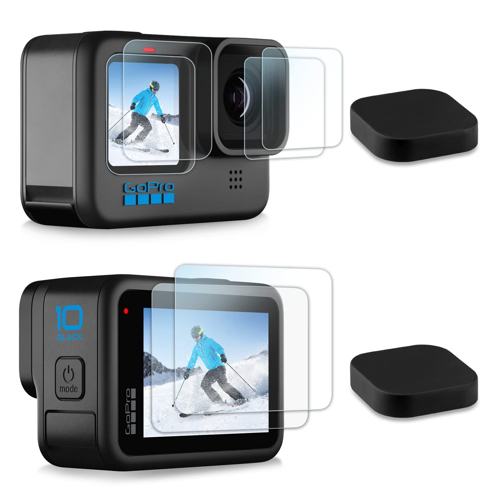 REDTRON Screen Protector for GoPro Hero 12/11/10/9 Black(8 PCS), Ultra Clear Tempered Glass Back Screen Protector & Tempered Glass Lens Protector & Front Screen Protector & Lens Cover — image 1