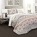 Lush Décor Nesco Quilt Set Striped Pattern Reversible 3 Piece Bedding Set - Navy/Coral - Full/Queen Quilt Set