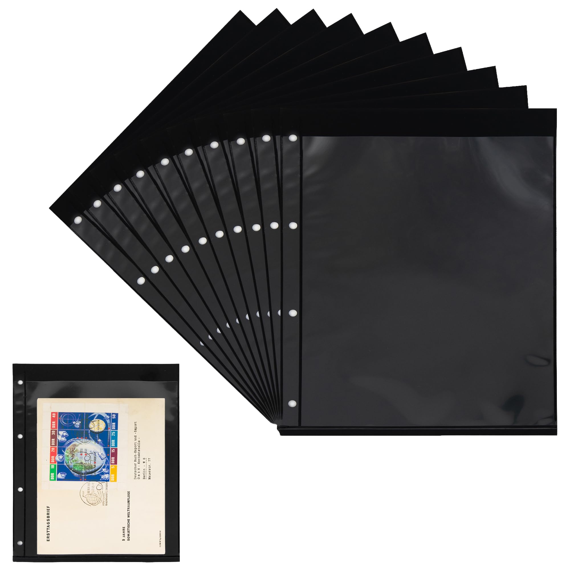 10 Prophila double-sided stocksheets, no division, 1 pocket