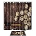 NYMB Kids Shower Curtain, Cute Baseball on The Wooden 69X70in Polyester Fabric Shower Curtain Set with Hooks, Sports Teen Boy Bathroom Accessory Set, 69X70in
