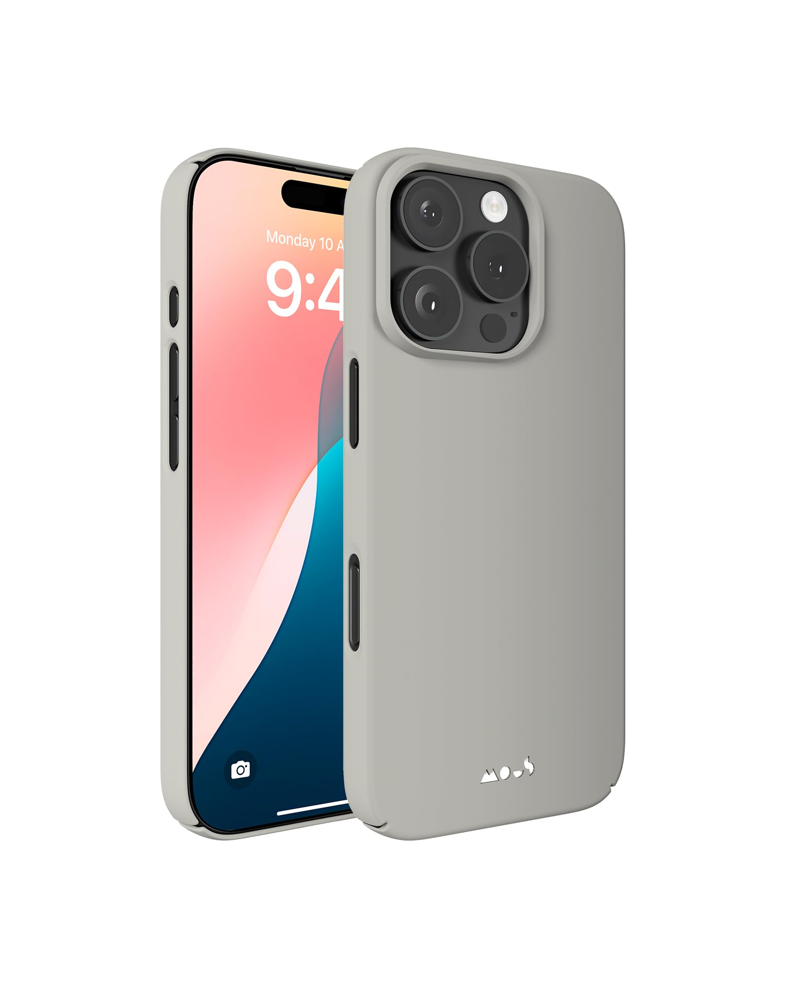 Mous for iPhone 16 Pro Case Slim MagSafe Compatible - Super Thin 2.0 - Magnetic Phone Cover - Stone