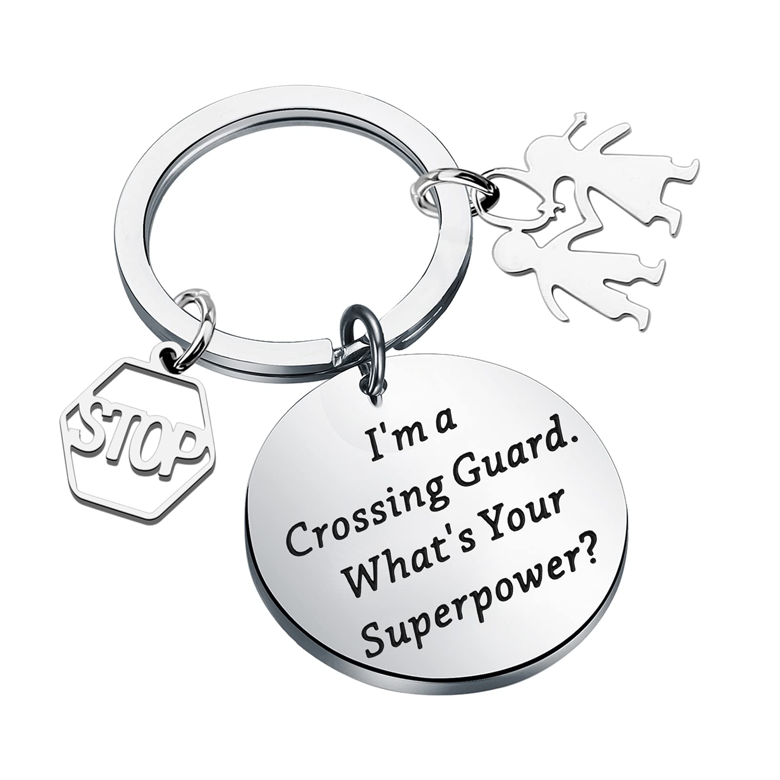 Crossing Guard Gift Crossing Guard Jewelry I'm a Crossing Guard What's Your Superpower Keychain Lollipop Man Gift (Your Superpower K EU)