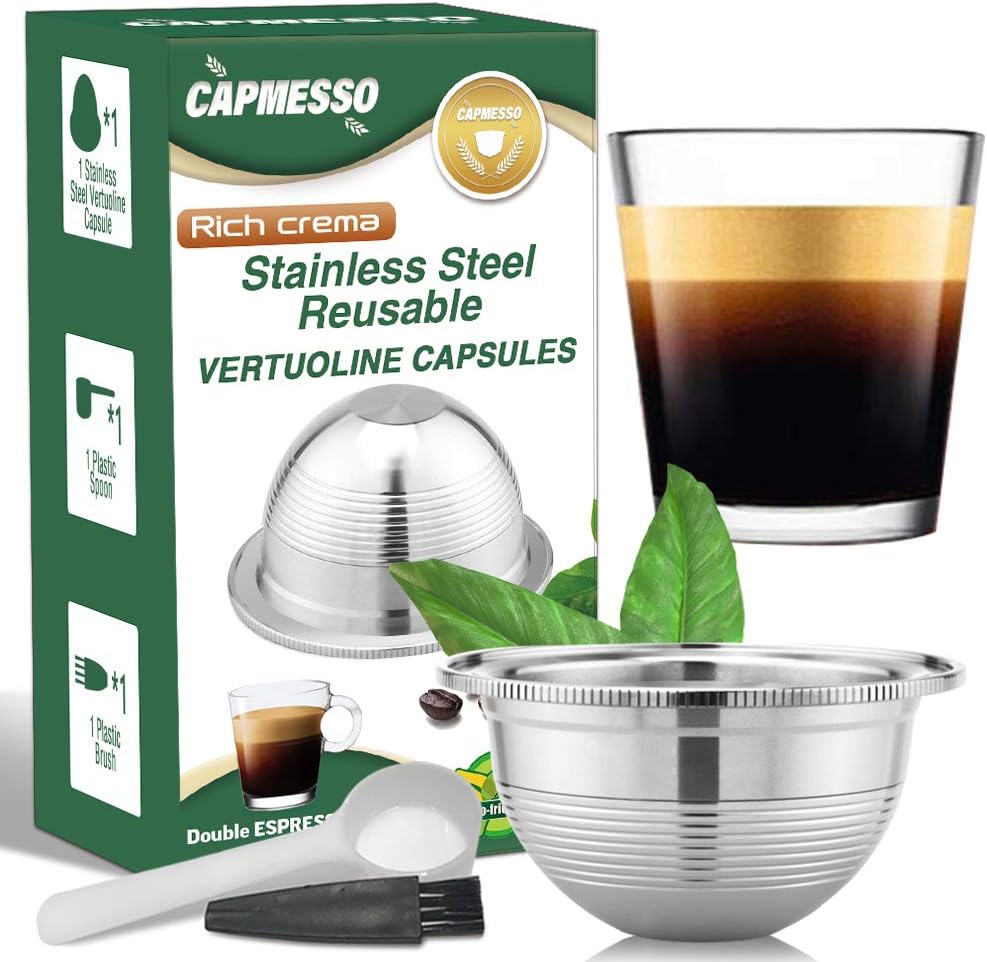 CAPMESSO Coffee Capsule, Reusable Vertuoline Pod Refillable Vertuo