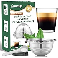 CAPMESSO Coffee Capsule, Reusable Vertuoline Pod Refillable Vertuo Capsules Stainless Steel Compatible with Nespresso…