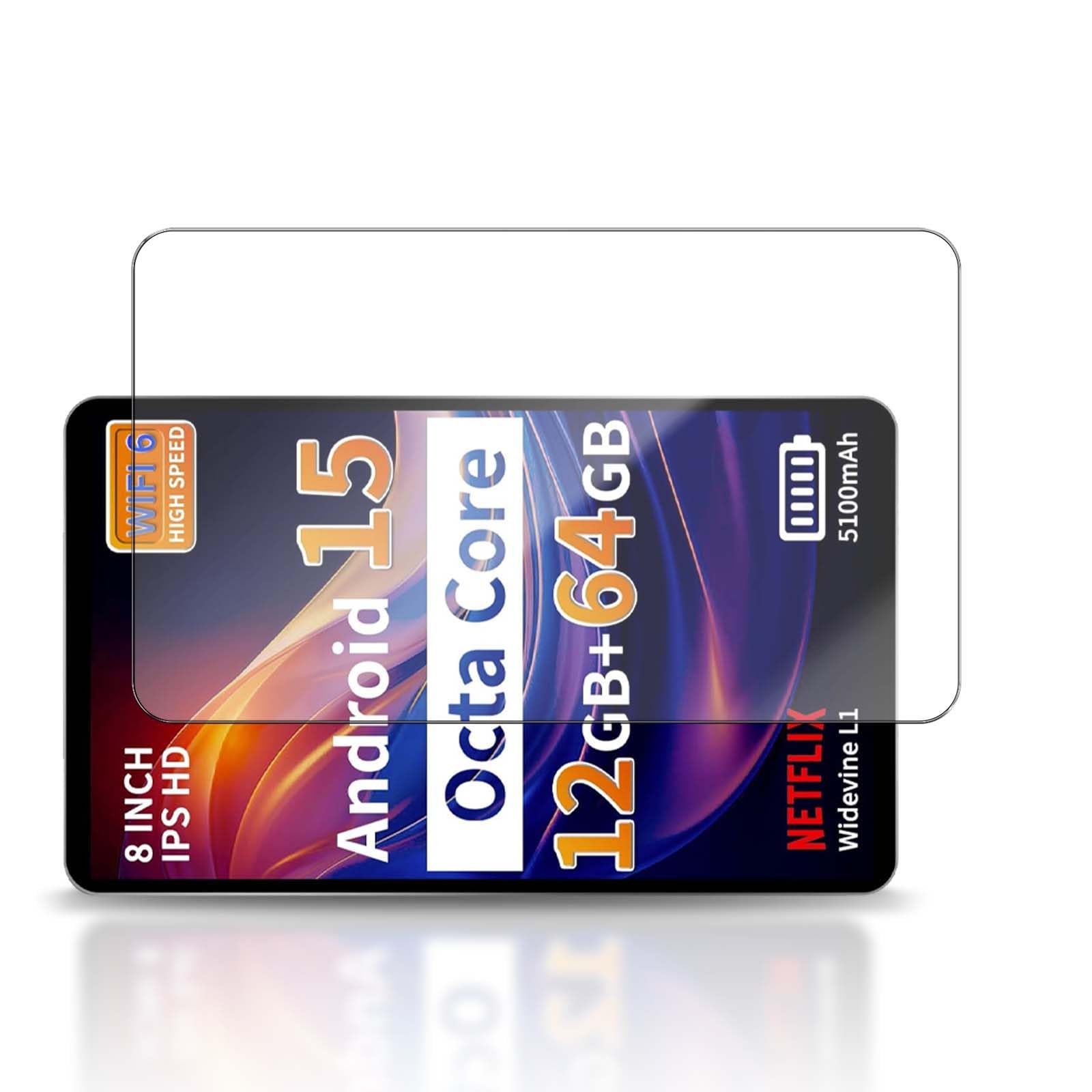 Photo 1 of YAJOJO Screen Protector for Topsand ?CAM8-15 Tablet 8 inch, 9H Hardness Tempered Glass for Topsand Android 15 Tablet Anti-Scratch, Bubble Free, HD Clarity