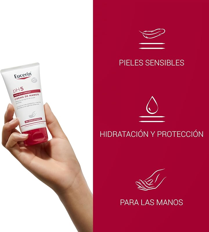 Creme de Mãos pH5 (75 ml), creme reparador hidratante para mãos secas e rachadas, hidratação duradoura de absorção rápida, com Dexpantenol, para pele seca e sensível