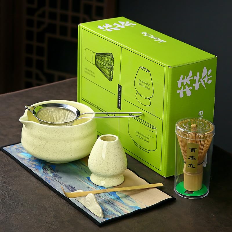 Mochachaju 7 matcha whisk set 1 Matcha Whisk ，Matcha Bowl 15.2