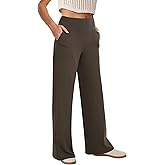 COPYLEAF Wide Leg Pants Woman High Waist Yoga Pants with Pockets Loose Stretch Dress Work Sweatpants Casual Lounge