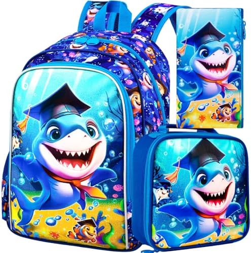 baby shark blue children's mini backpack with adjustable straps Amazon.com | Baby Shark Mini Backpack for Boys Girls Toddler Preschool -  Deluxe 11