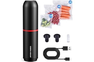 AIRMSEN Vacuum Sealer Handheld with 33 PCS Reusable Bags BPA-free and 2 PCS Vacuum Wine Sealer, Compact Vacuum Sealer Machine
