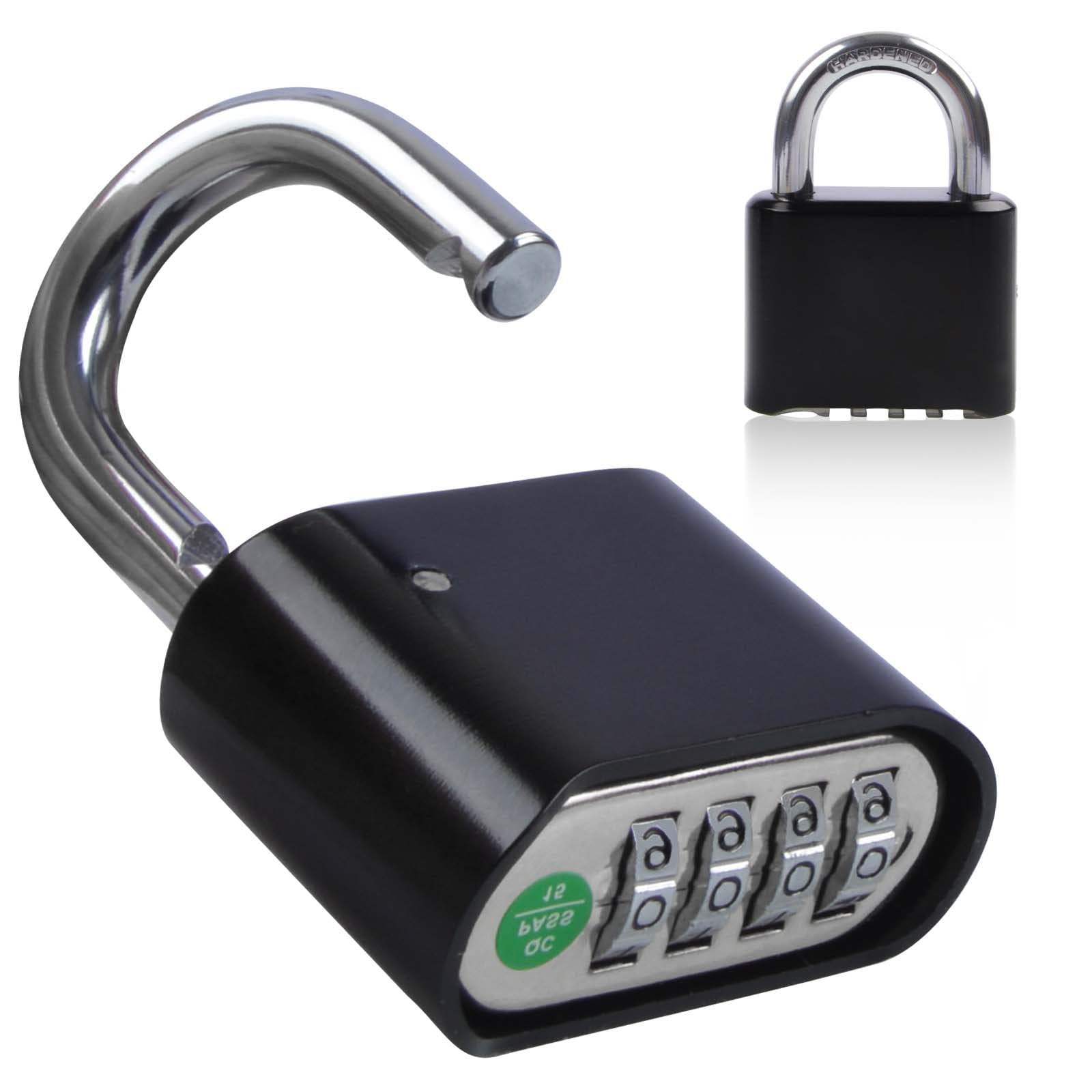 Combination Padlock, 4 Digit Heavy Duty Security Lock, Code Padlock for Locker Outdoor Weatherproof Suitcase Lock Combination Lock for Gym, School Locker, Shed, Garage